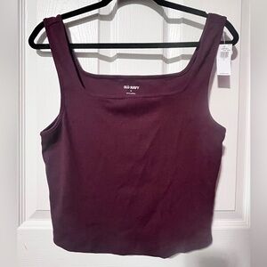 NWT- Old Navy Ribbed Crop Top- XL- Plum